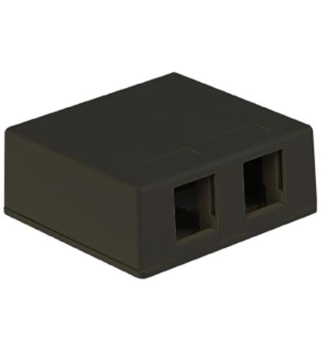 SURFACE MOUNT BOX, 2-PORT, BLACK - Primary