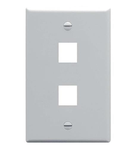 FACEPLATE, FLAT, 1-GANG, 2-PORT, GRAY - ICC-IC107F02GY