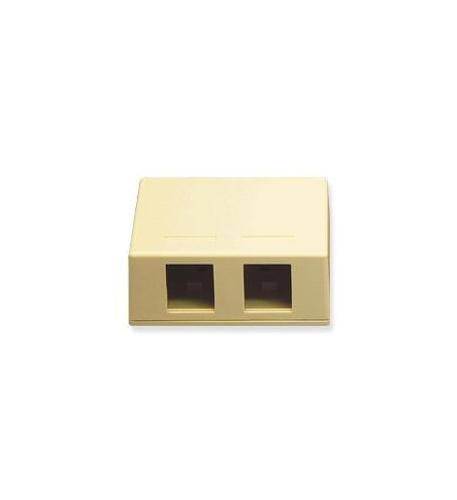 SURFACE MOUNT BOX, 2-PORT, IVORY - ICC-SURFACE-2IV