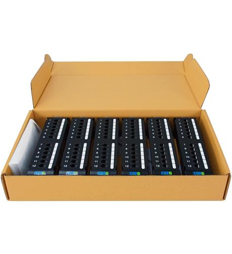 PATCH PANEL, VERT, CAT 6, 12-PORT, 6 PK - Front