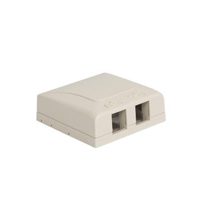 SURFACE MOUNT BOX, ELITE, 2-PORT, WHITE - Primary