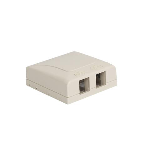 SURFACE MOUNT BOX, ELITE, 2-PORT, WHITE - Primary