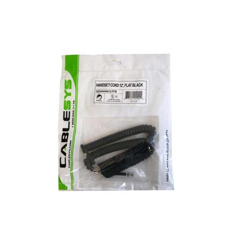 GCHA444012-FFB HANDSET CORD 12' FLAT BLA - Primary