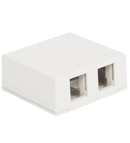 SURFACE MOUNT BOX, 2-PORT, WHITE - ICC-SURFACE-2WH