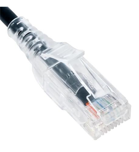 PATCH CORD, CAT 6 SLIM CLEAR SR 3FT BK - ICC-ICPCSH03BK
