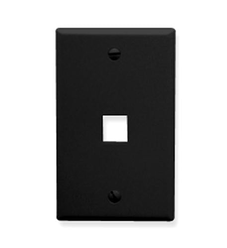 FACEPLATE, FLAT, 1-GANG, 1-PORT, BLACK - Primary Image