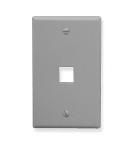 FACEPLATE, FLAT, 1-GANG, 1-PORT, GRAY - Primary Image