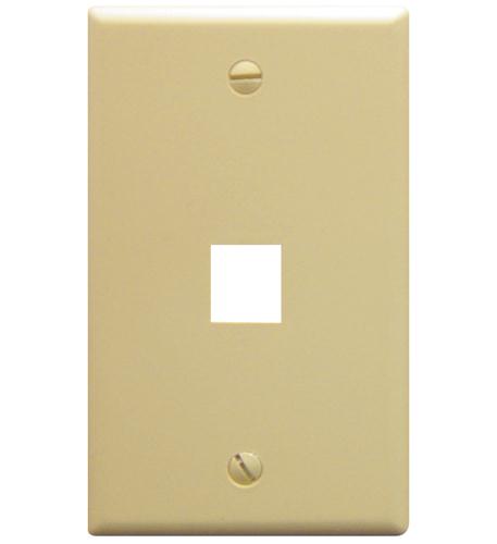 FACEPLATE, FLAT, 1-GANG, 1-PORT, IVORY - Primary Image