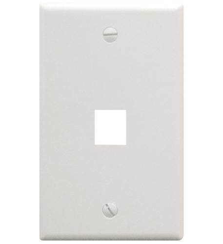 FACEPLATE, FLAT, 1-GANG, 1-PORT, WHITE - Primary Image