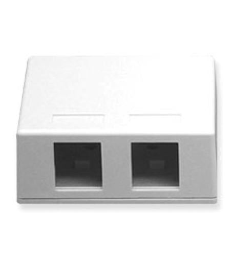 SURFACE MOUNT BOX, 2-PORT, WHITE - Primary Image