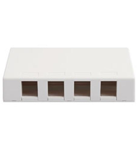 SURFACE MOUNT BOX, 4 PORT, WHITE - Primary Image