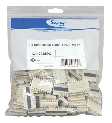 110 CONNECTING BLOCK, 5-PAIR, 100 PK - Primary