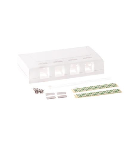 SURFACE MOUNT BOX, ELITE, 4-PORT, WHITE - ICC-IC108SB4WH