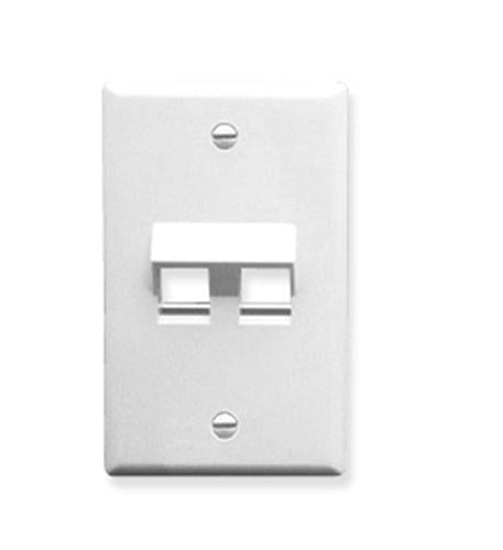 FACEPLATE, ANGLED, 1-GANG, 2-PORT, WHITE - Primary