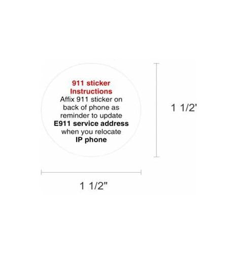 E911 Sticker for IP phones - E911-STICKER